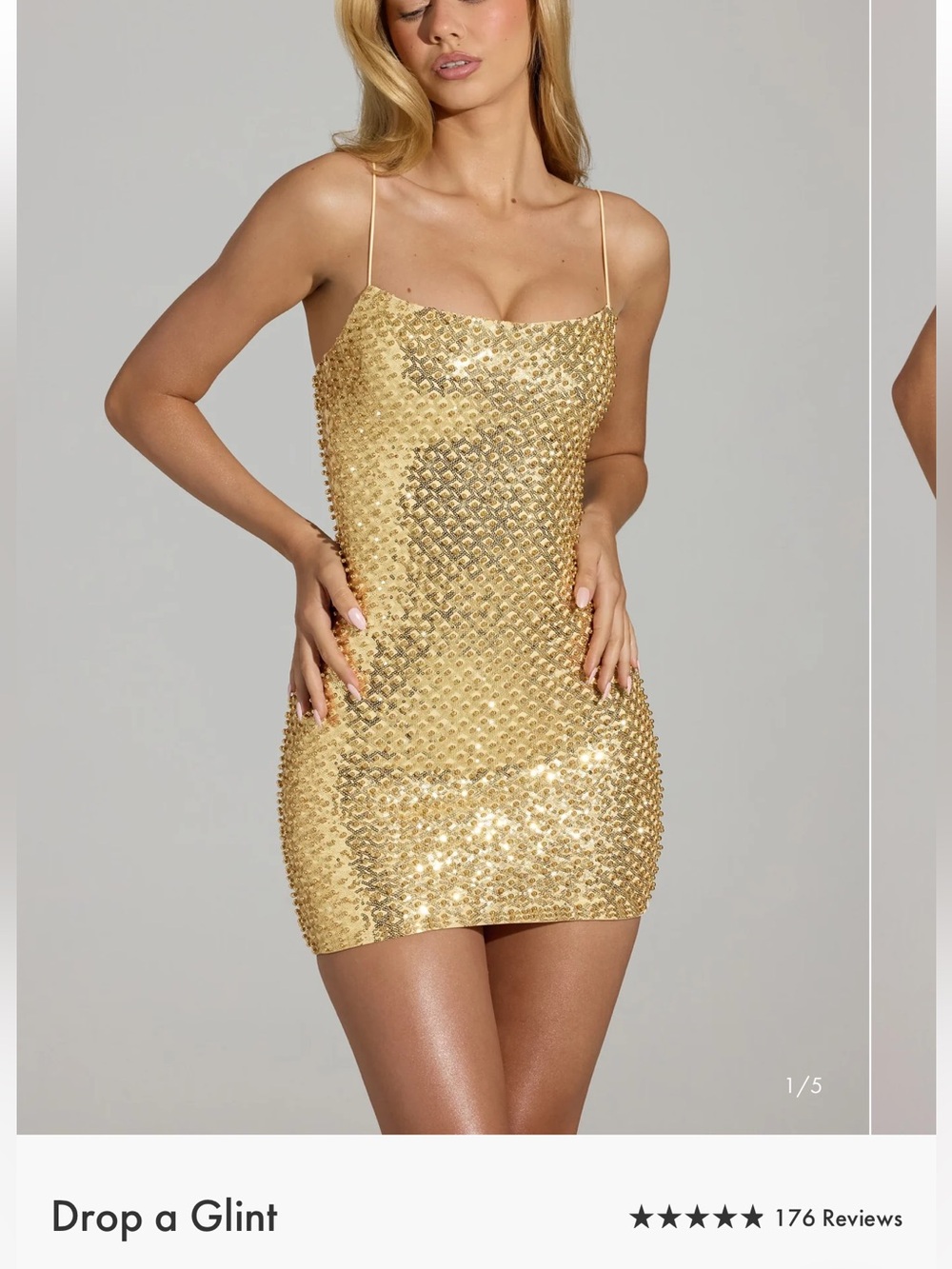 Oh Polly Gold Sequin Mini Dress